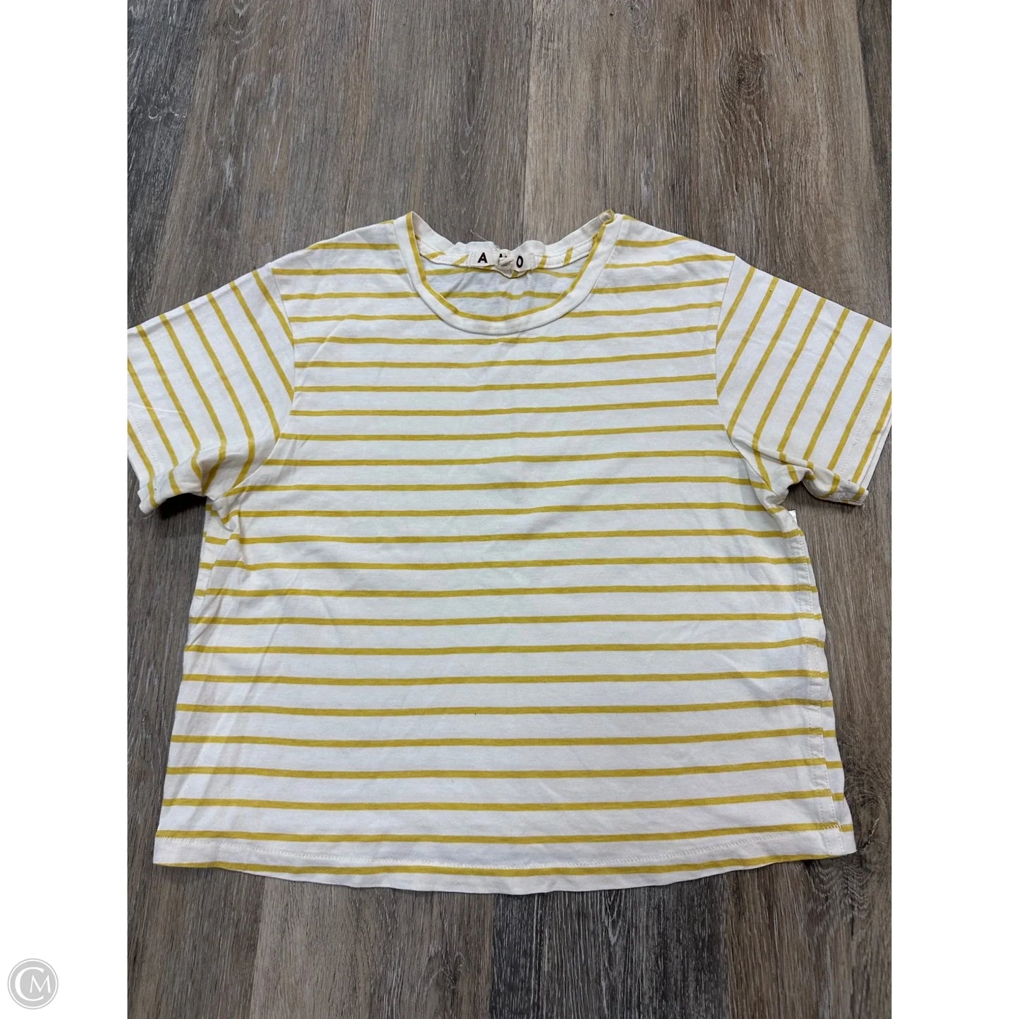 Top Short Sleeve By Amo In Striped Pattern, Size: M