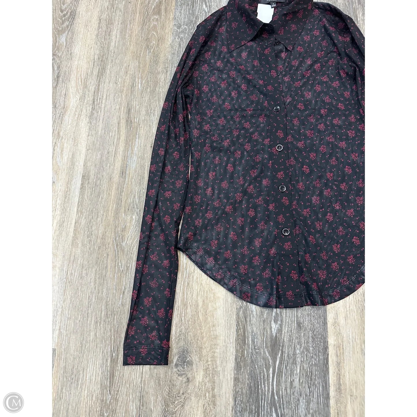 Blouse Long Sleeve By Madewell In Black & Red, Size: S