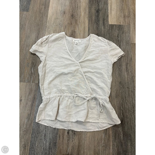 Blouse Short Sleeve By Cloth & Stone In Cream, Size: M