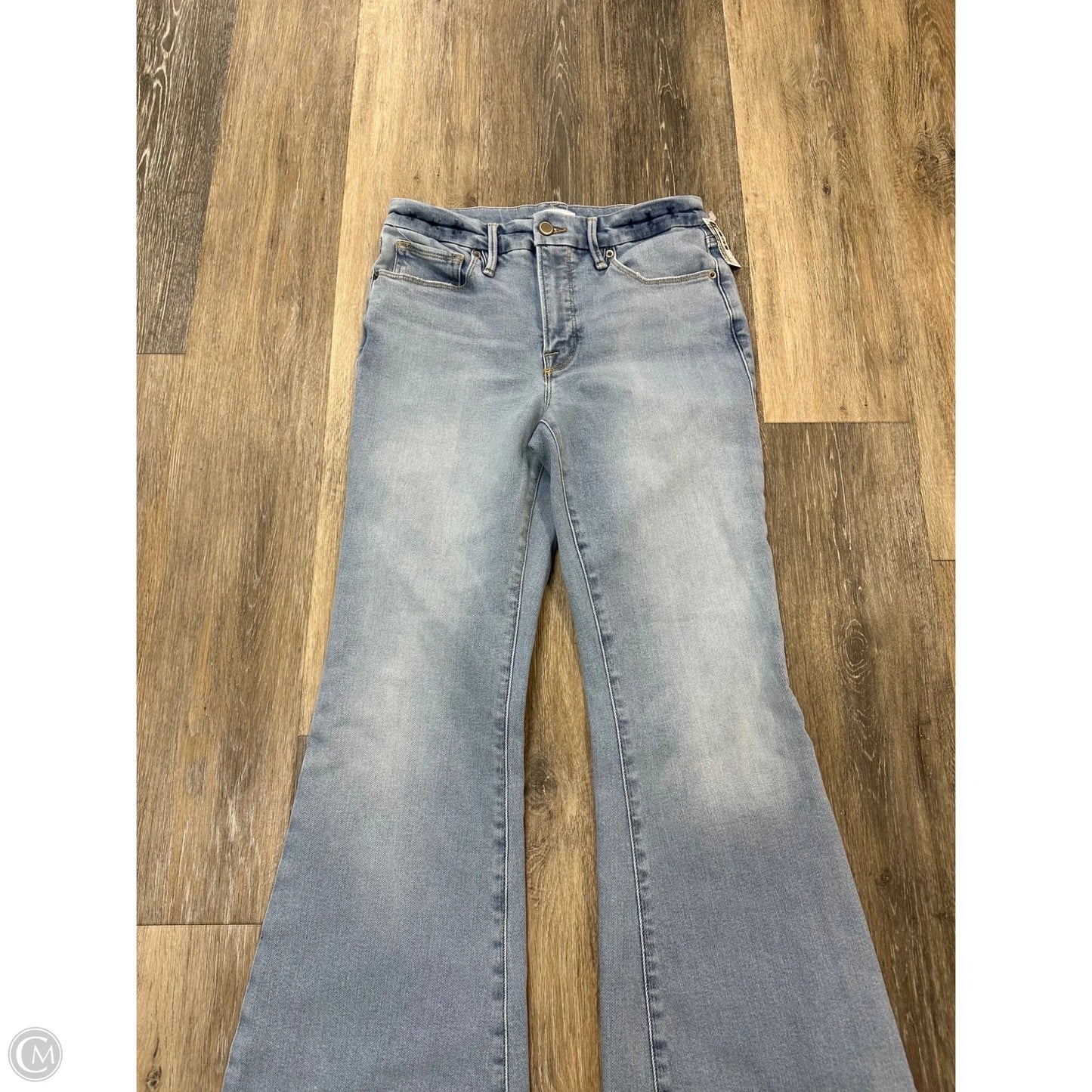 Jeans Flared By Good American In Blue Denim, Size: 4