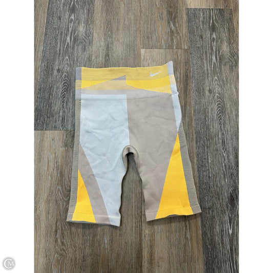 Athletic Shorts By Nike Apparel In Grey & Yellow, Size: S