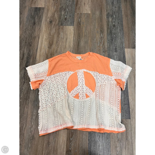 Top Short Sleeve By Pol In Peach, Size: L