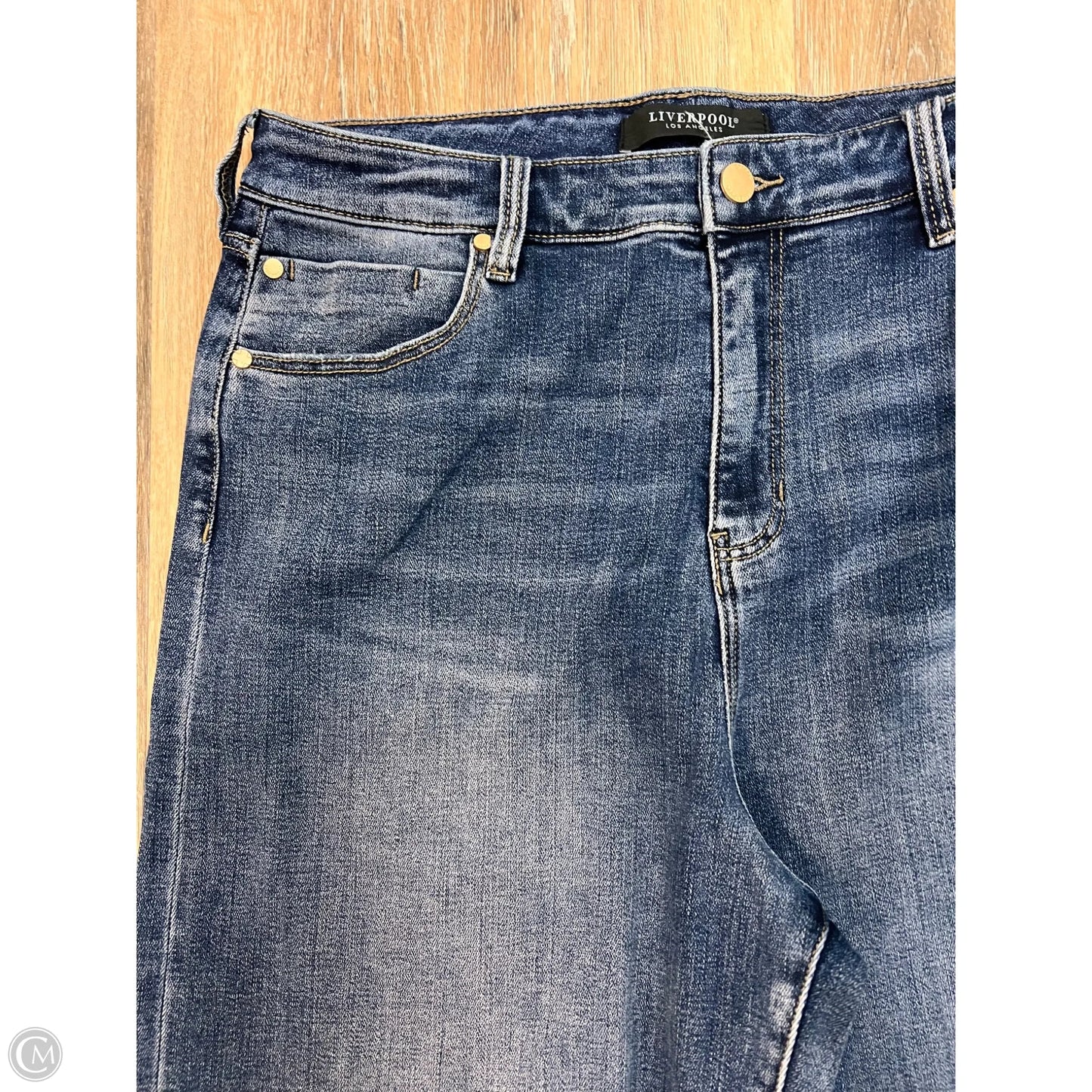 -Jeans Wide Leg By Liverpool In Blue Denim, Size: 12/31