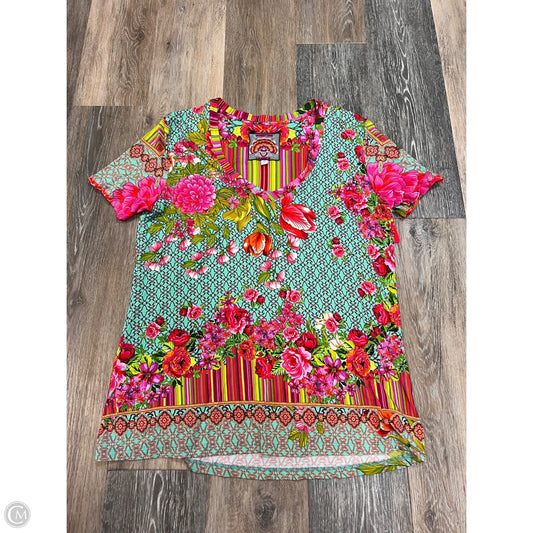 Top Short Sleeve By Johnny Was In Multi-colored, Size: M