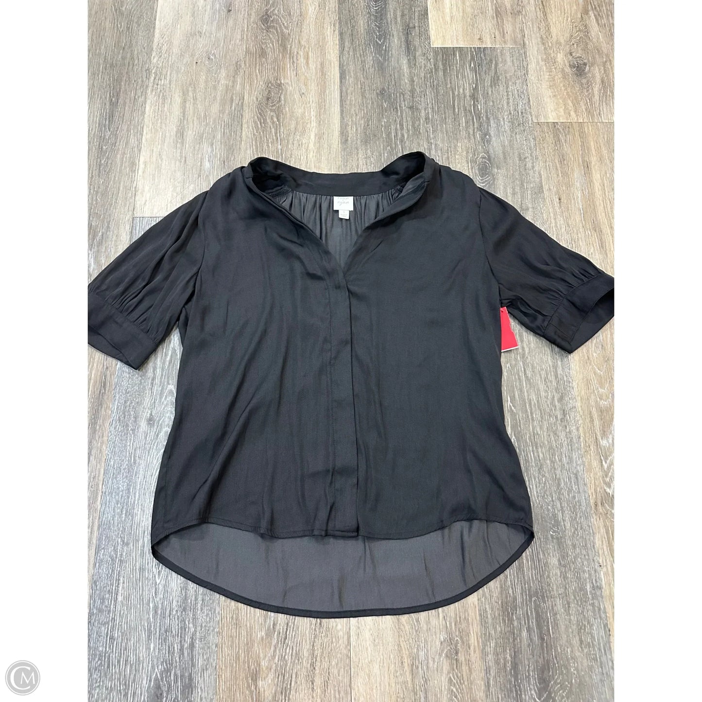 Blouse Short Sleeve By Roan + Ryan In Black, Size: S