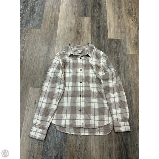 Blouse Long Sleeve By L.l. Bean In Polkadot Pattern, Size: M