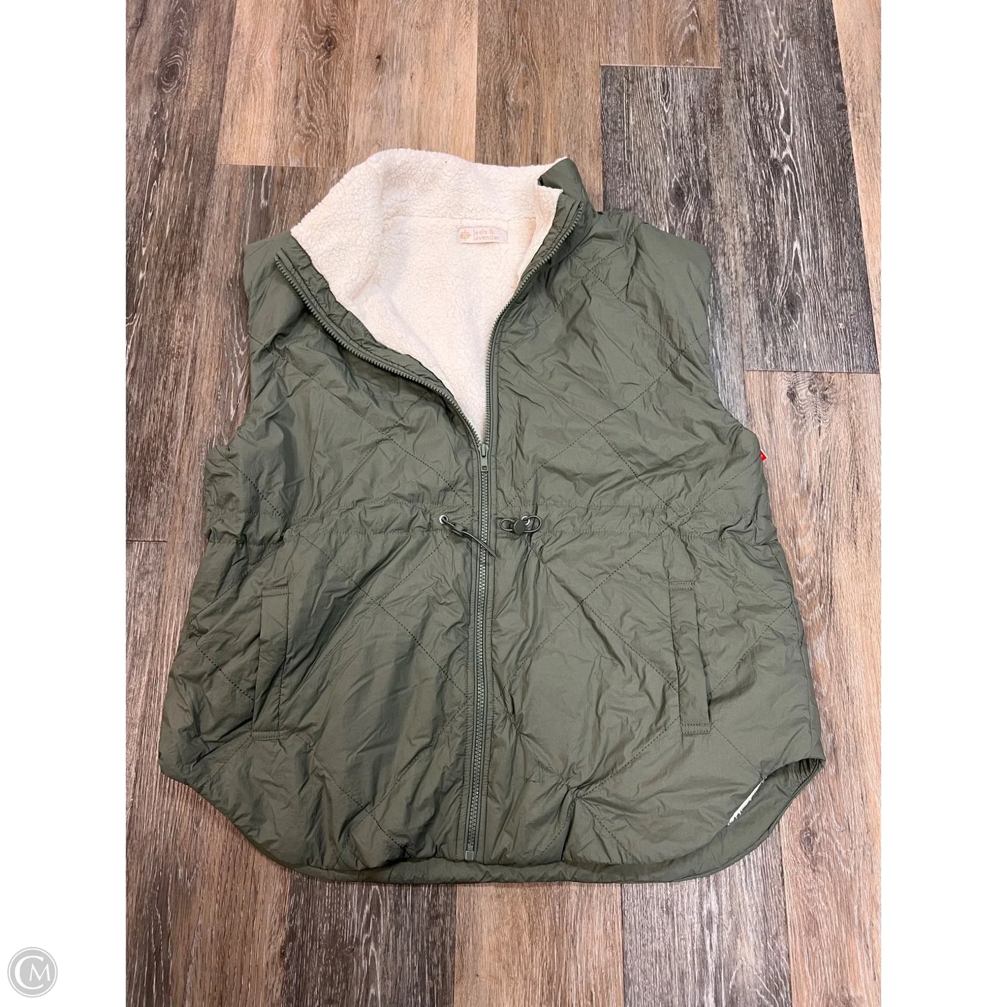Vest Puffer & Quilted By Leela & Lavender In Green, Size: L