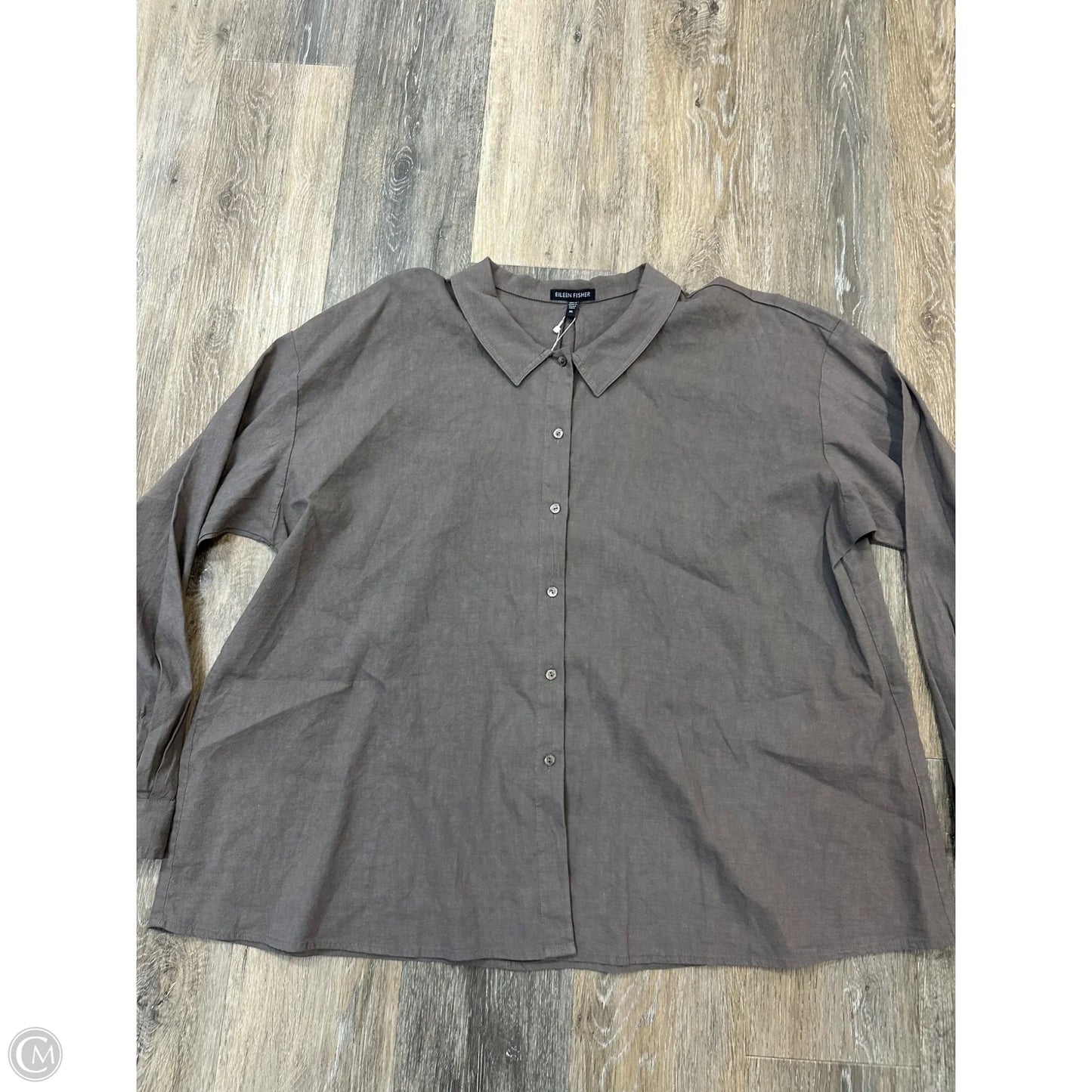 Blouse Long Sleeve By Eileen Fisher In Taupe, Size: Xl