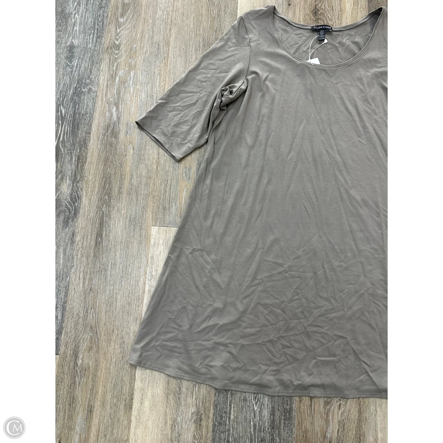 Tunic Short Sleeve By Eileen Fisher In Taupe, Size: Xl