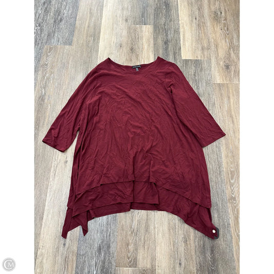 Top Long Sleeve By Eileen Fisher In Maroon, Size: Xl