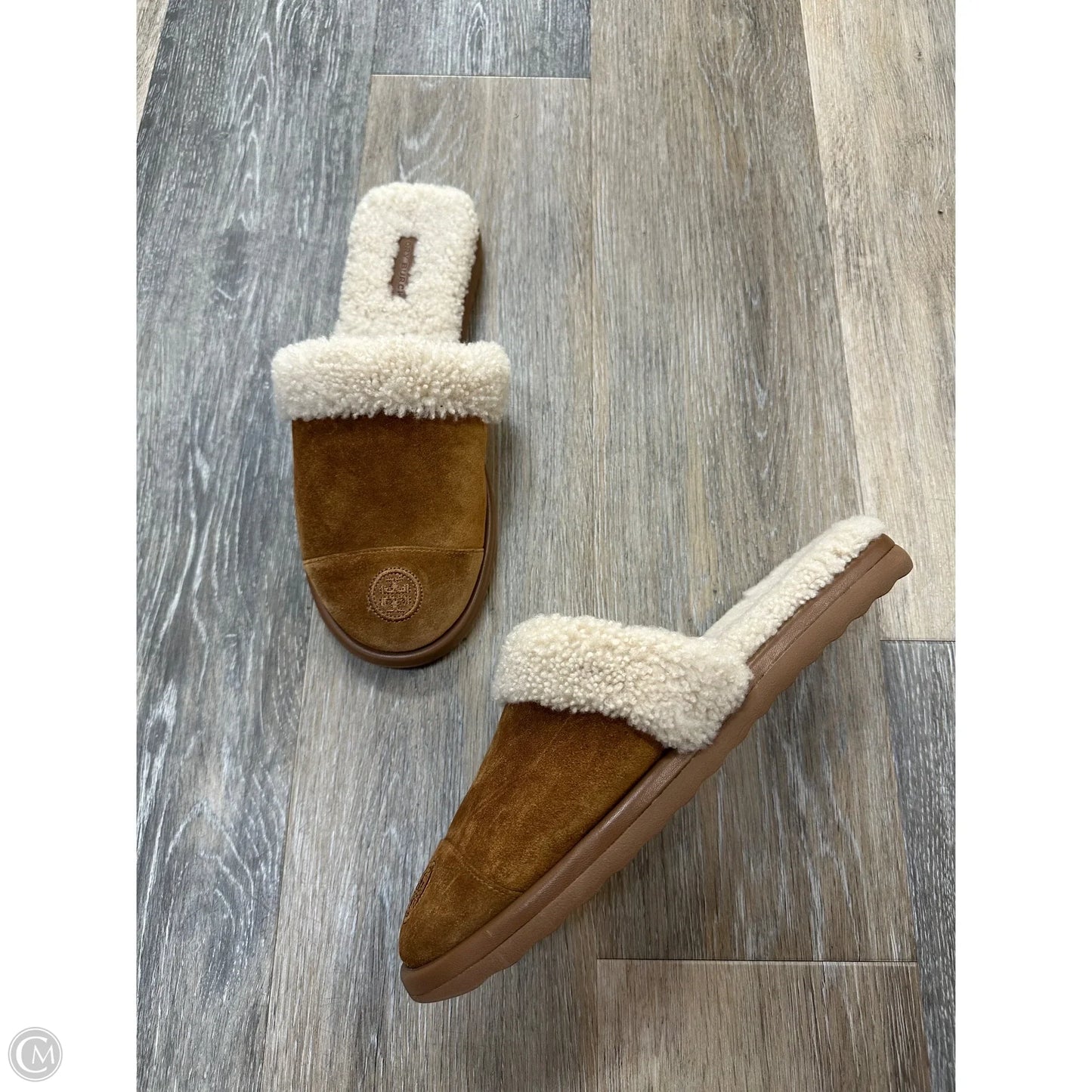 Slippers Designer By Tory Burch In Brown, Size: 10.5