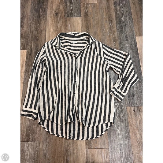 -Blouse Long Sleeve By Z Supply In Striped Pattern, Size: Xl