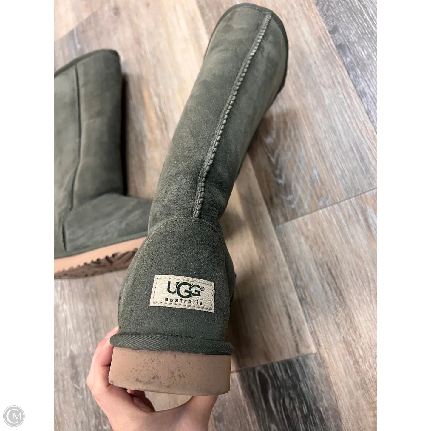 Boots Designer By Ugg In Green, Size: 9