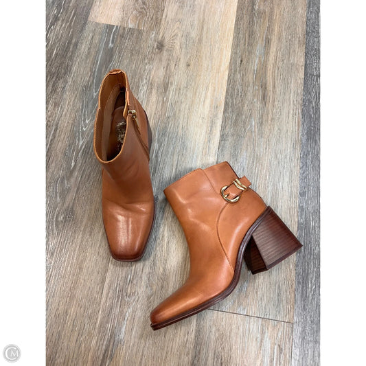 Boots Ankle Heels By Vince Camuto In Tan, Size: 6.5
