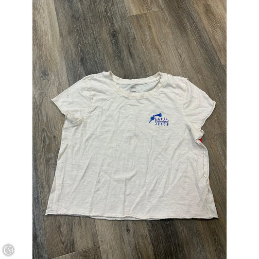 Top Short Sleeve By Maeve In Blue & Cream, Size: M