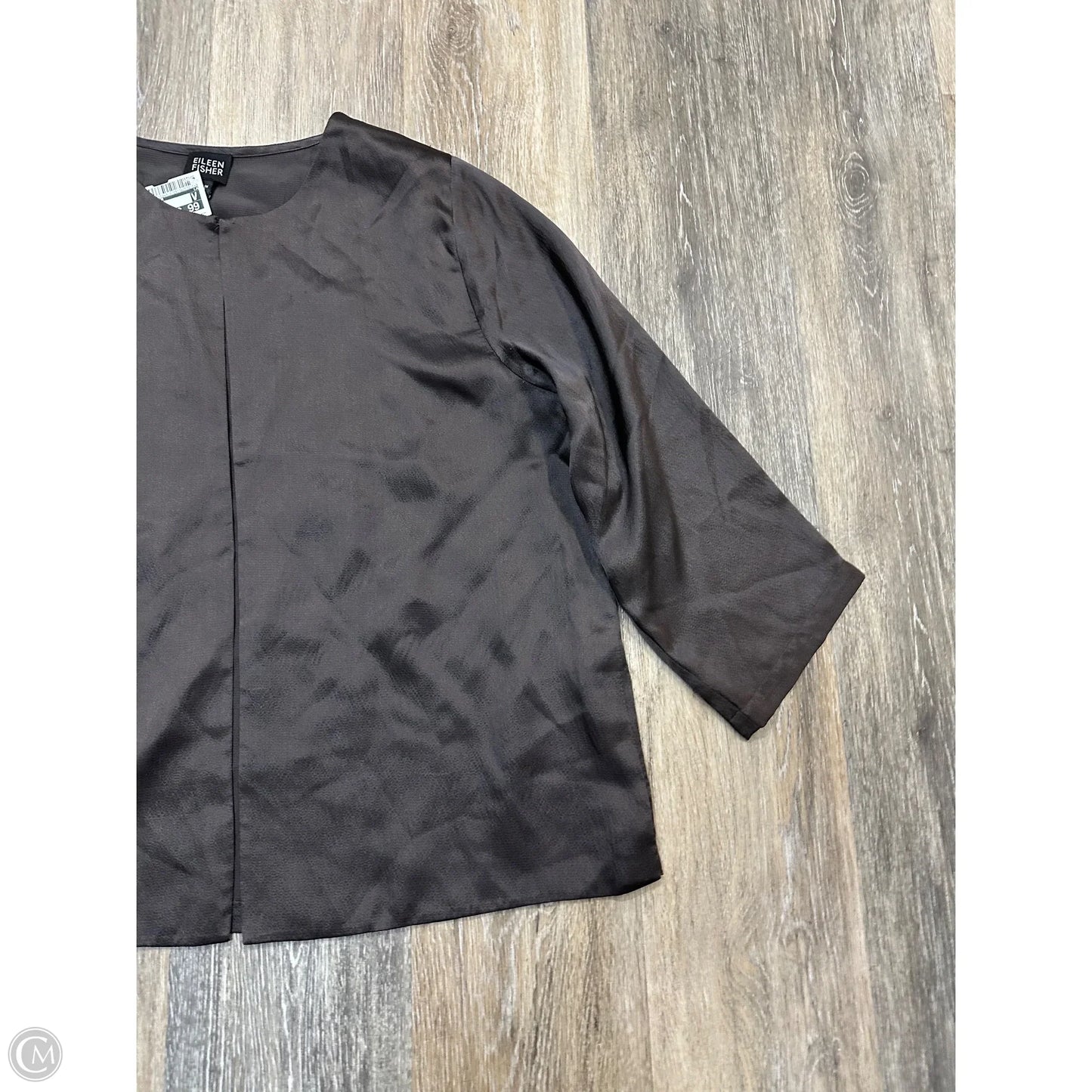 Blouse Long Sleeve By Eileen Fisher In Brown, Size: M