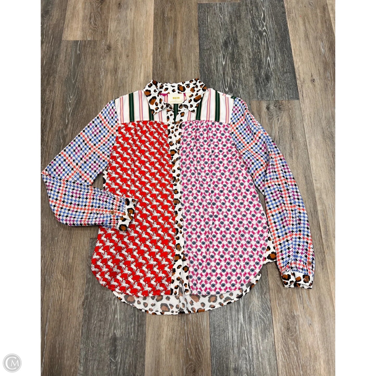 Blouse Long Sleeve By Maeve In Multi-colored, Size: Xs