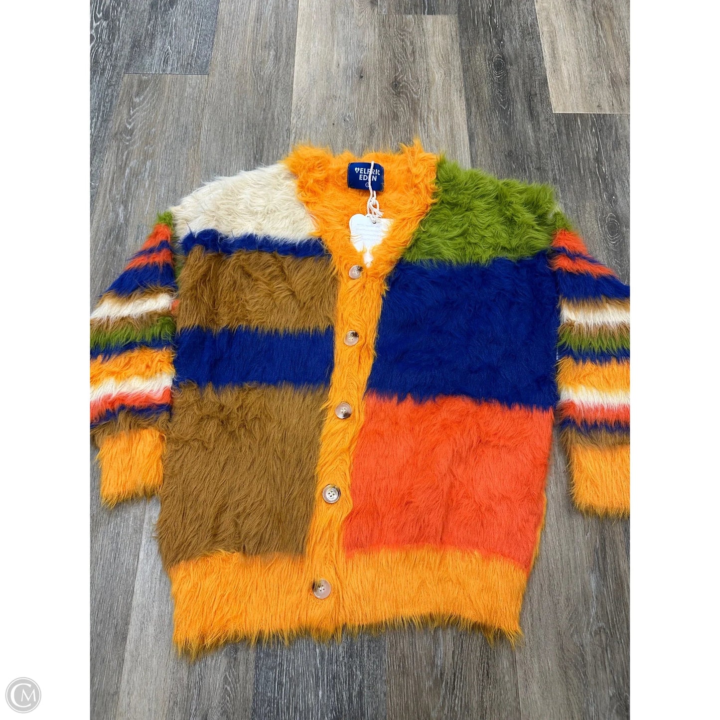 Sweater Cardigan By Elfric Eden In Multi-colored, Size: L