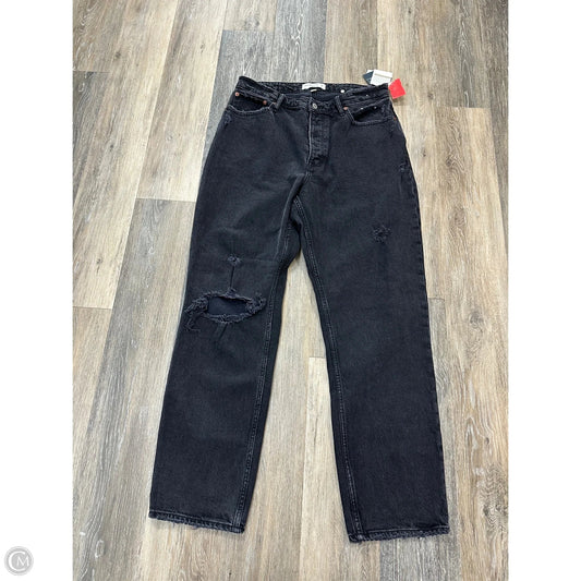 Jeans Straight By Abercrombie And Fitch In Black Denim, Size: 12