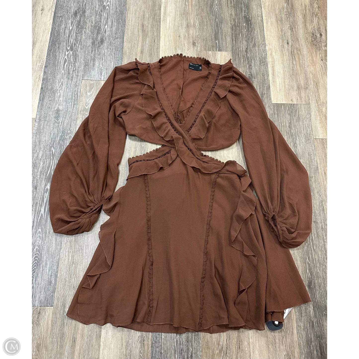 Dress Casual Short By Asos In Brown, Size: 14