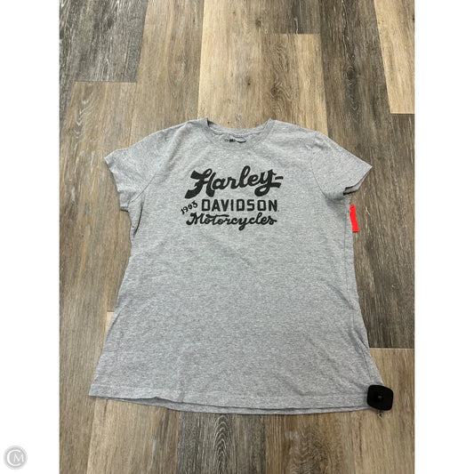 Top Short Sleeve By Harley Davidson In Grey, Size: M