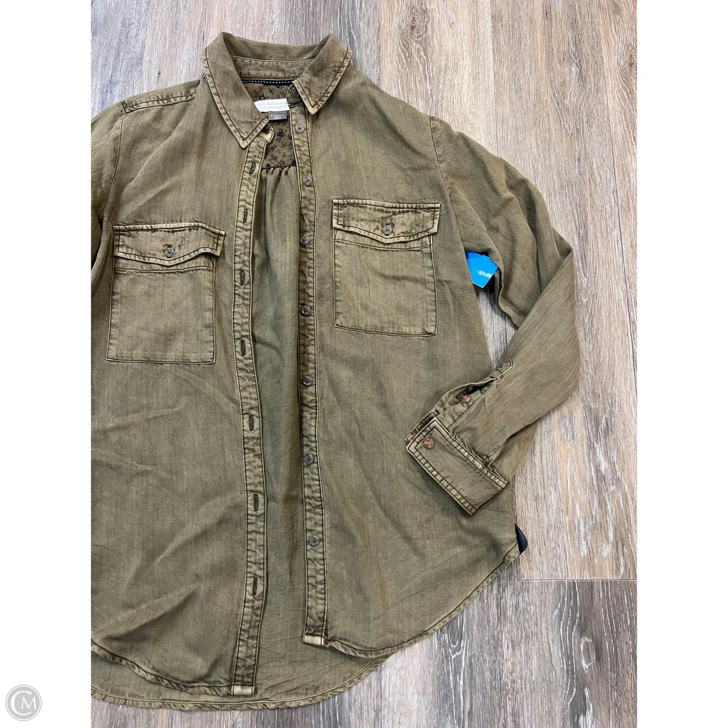 Blouse Long Sleeve By Pilcro In Green, Size: Xs