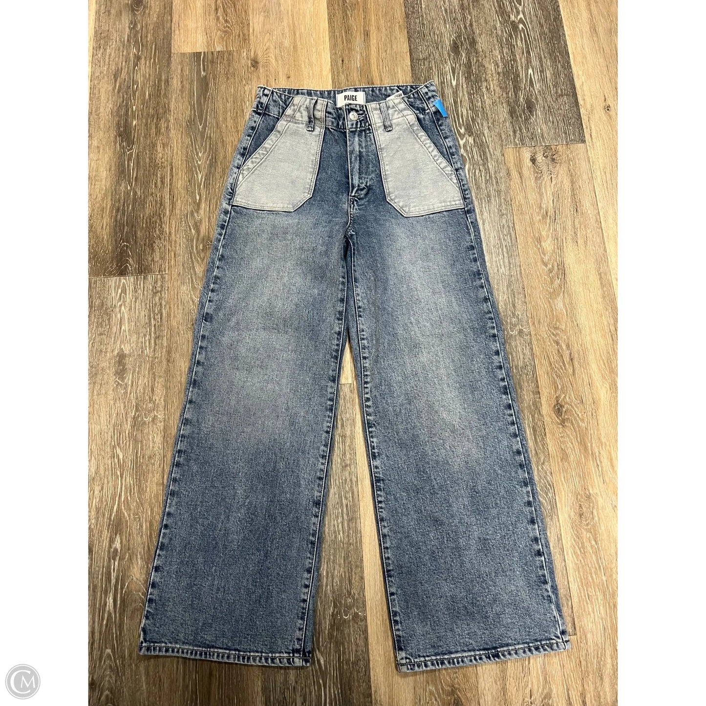 -Jeans Wide Leg By Paige In Blue Denim, Size: 2/26