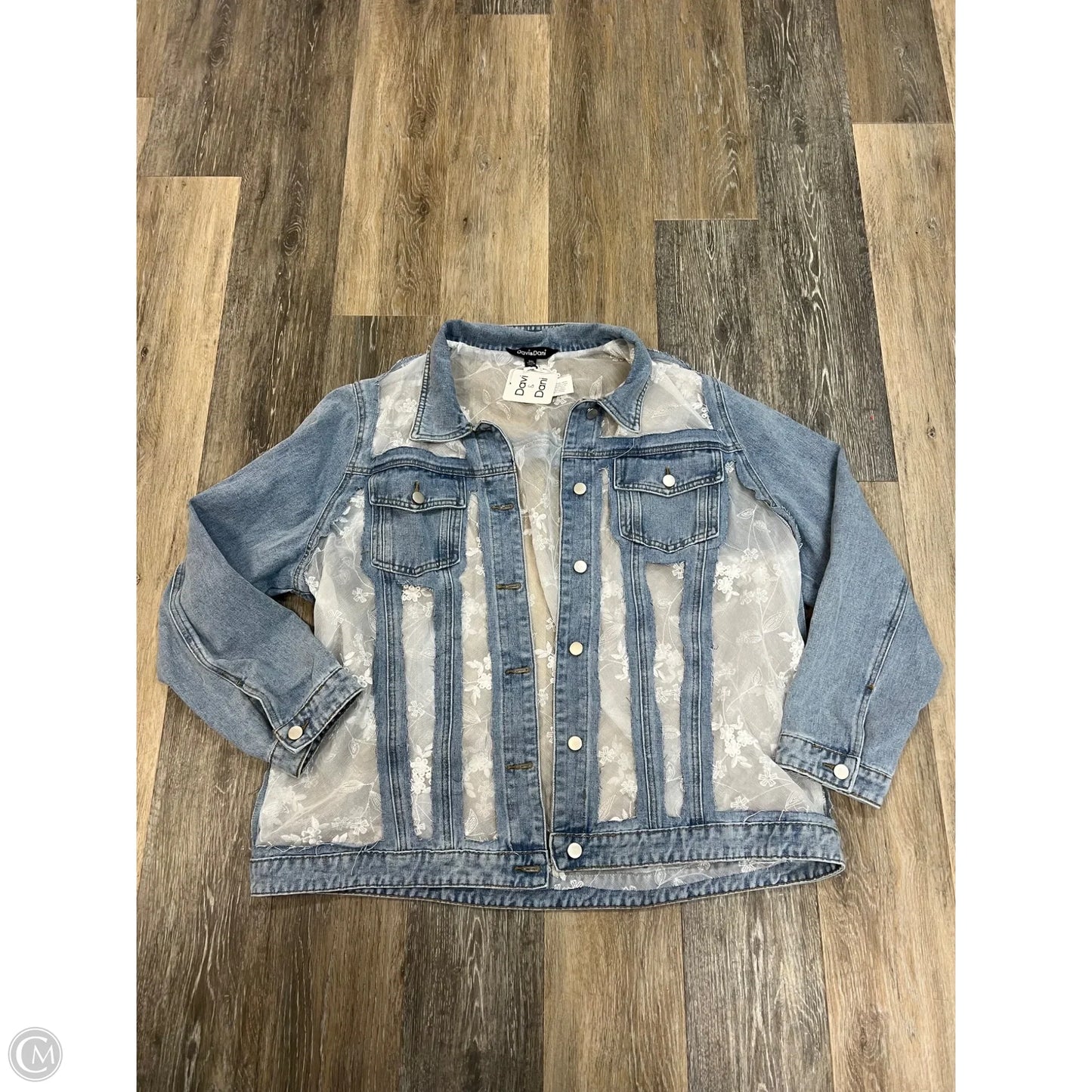 Jacket Denim By Davi & Dani In Blue Denim, Size: 3x