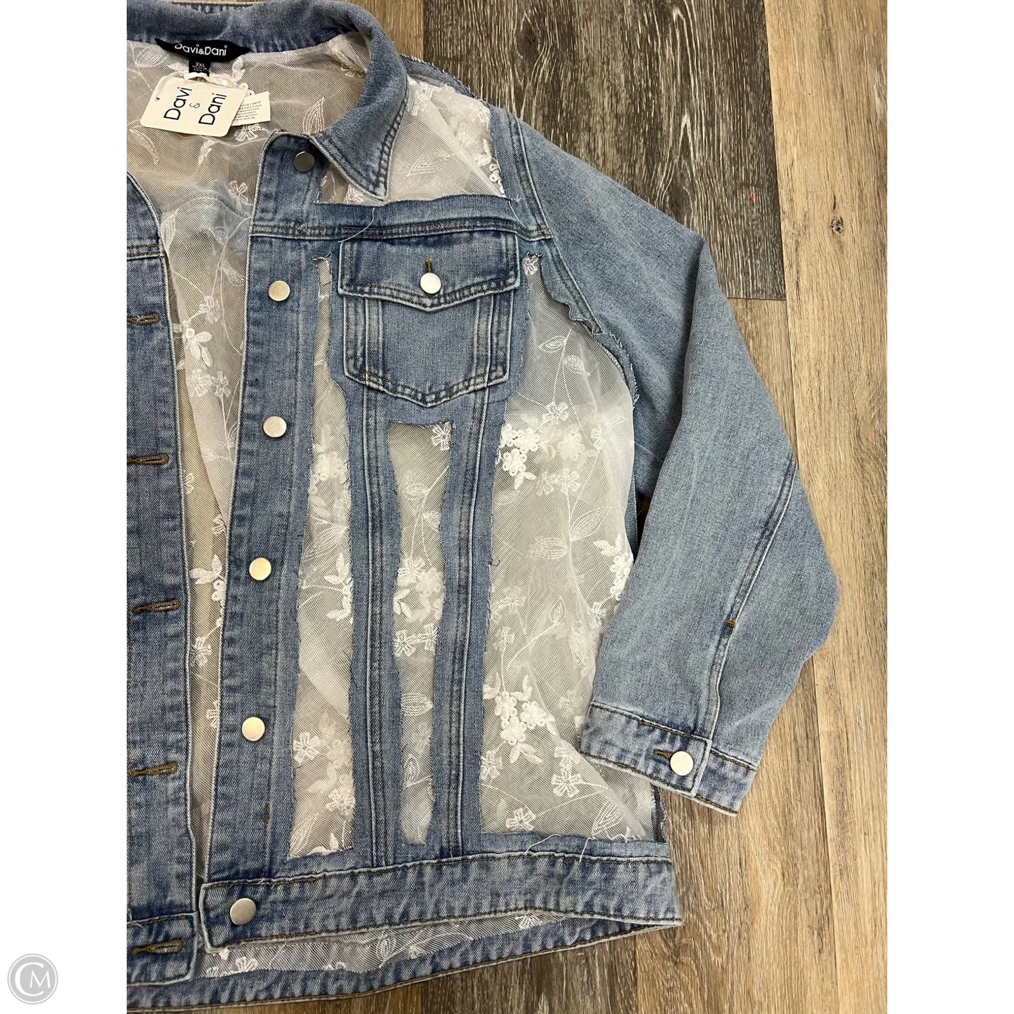 Jacket Denim By Davi & Dani In Blue Denim, Size: 3x