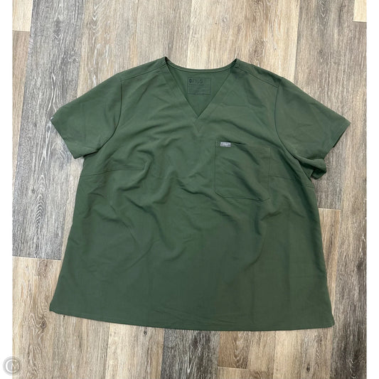 Scrub Top Short Sleeve By Figs In Green, Size: 4XL