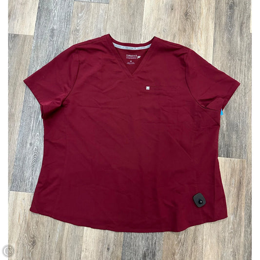 Scrub Top Short Sleeve By Fabletics In Maroon, Size: 4x