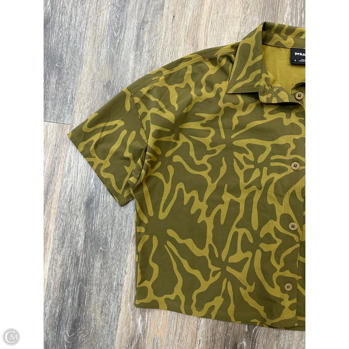 Blouse Short Sleeve By Prana In Green, Size: S