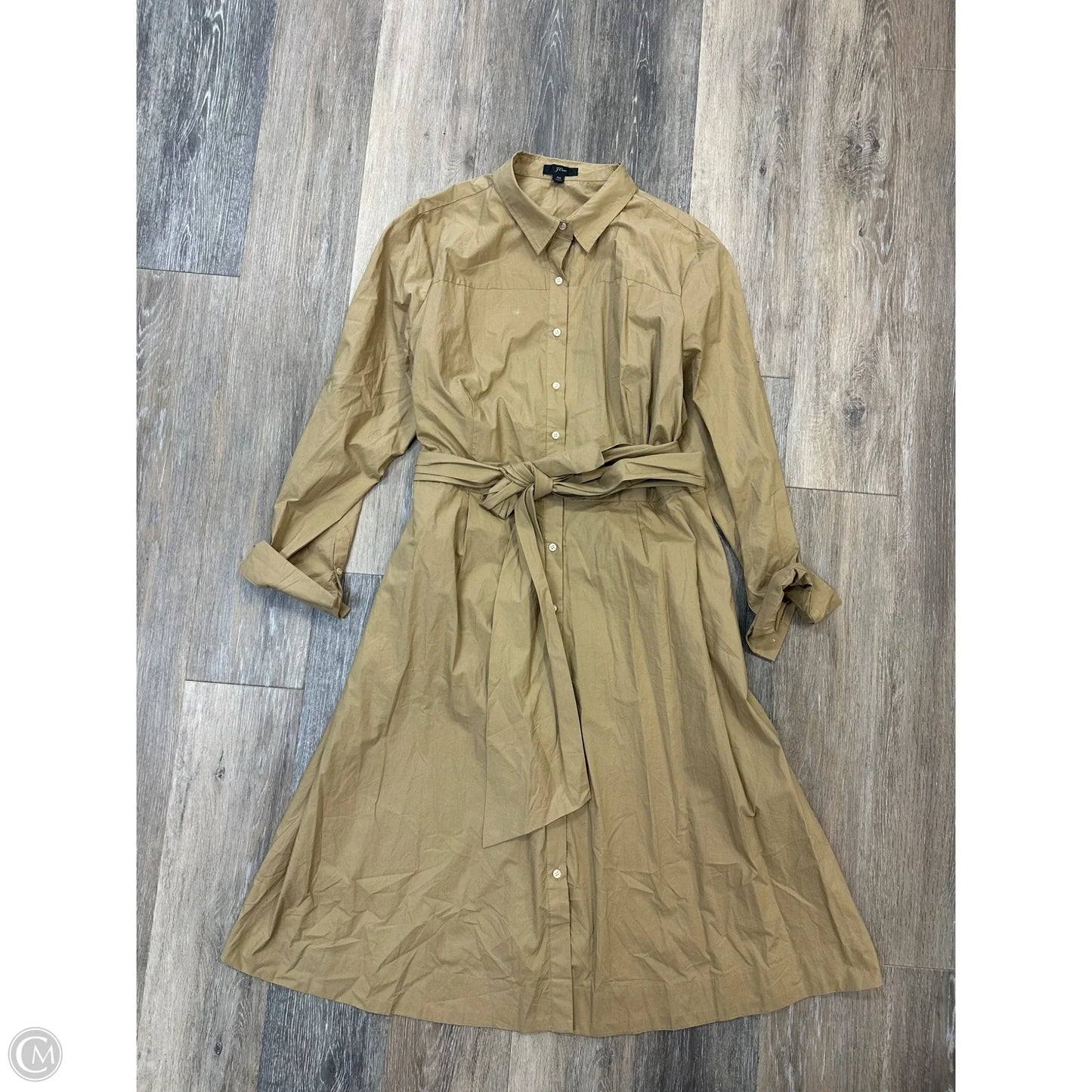 Dress Casual Midi By J. Crew In Tan, Size: 20