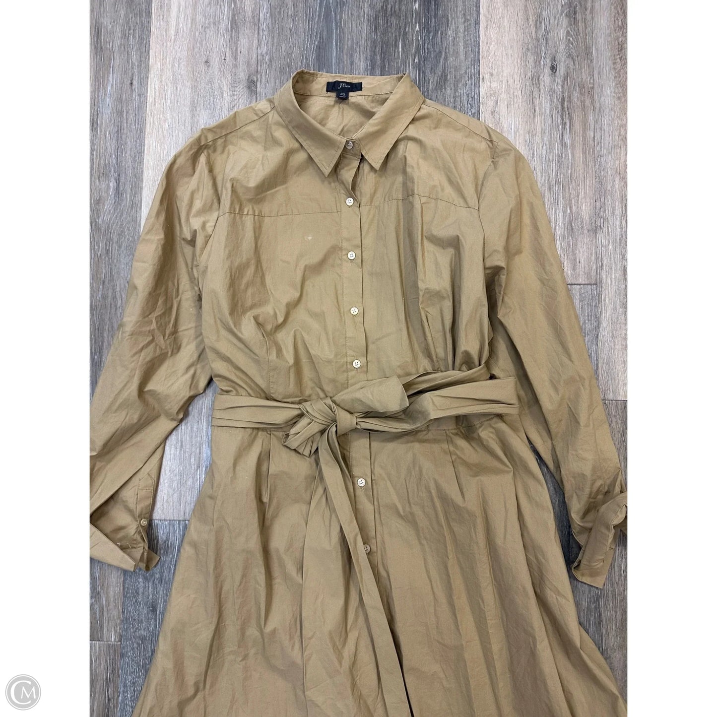 Dress Casual Midi By J. Crew In Tan, Size: 20