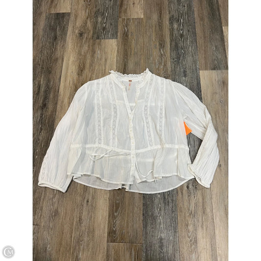 Blouse Long Sleeve By Free People In White, Size: L