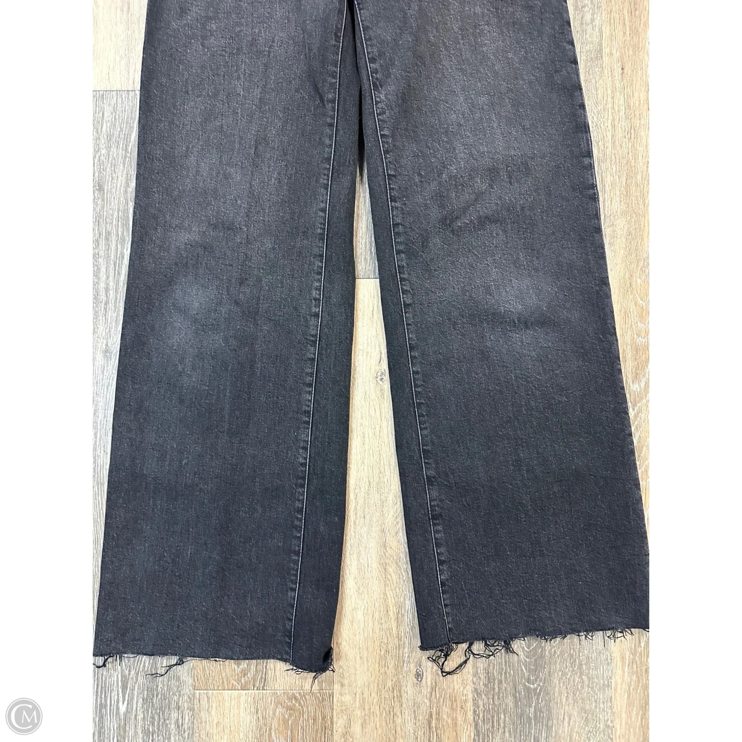 -Jeans Wide Leg By Paige In Black Denim, Size: 2/26