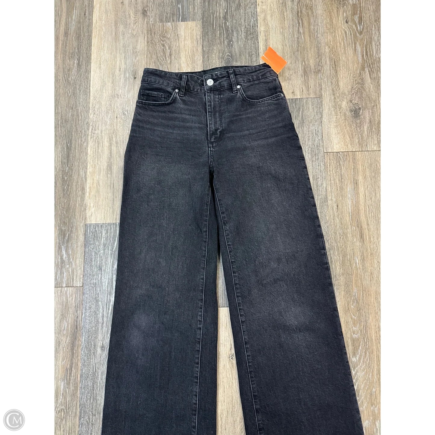 -Jeans Wide Leg By Paige In Black Denim, Size: 2/26