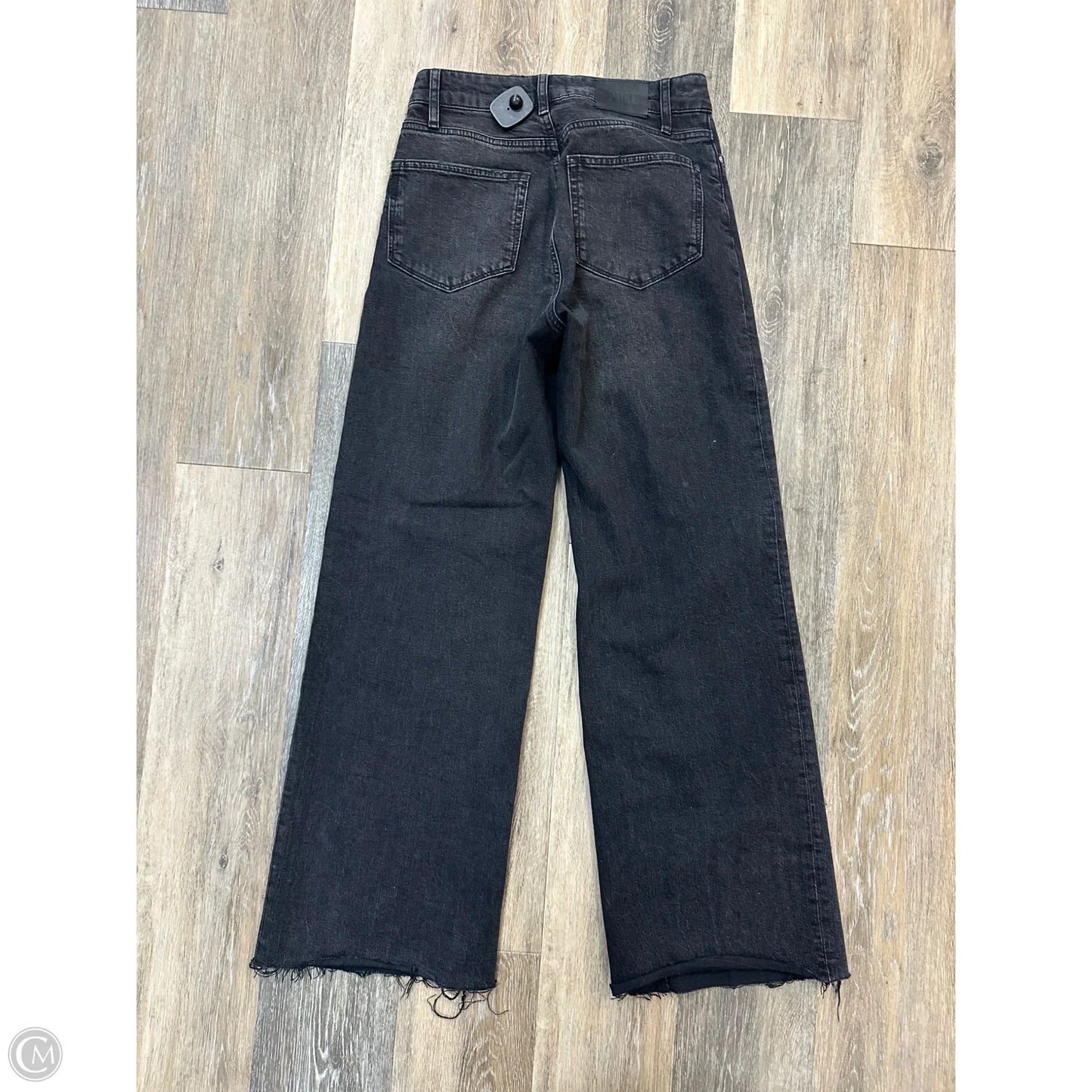 -Jeans Wide Leg By Paige In Black Denim, Size: 2/26