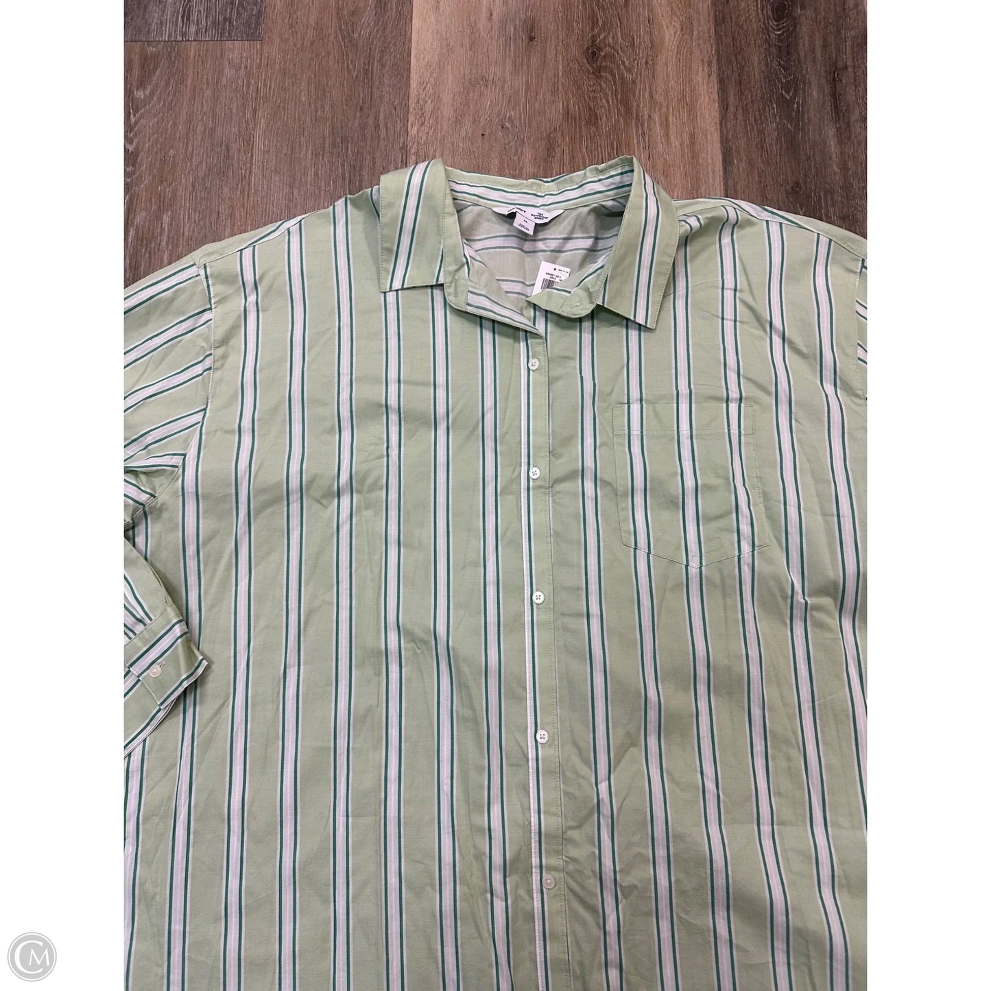 Blouse Long Sleeve By Old Navy In Striped Pattern, Size: 2x