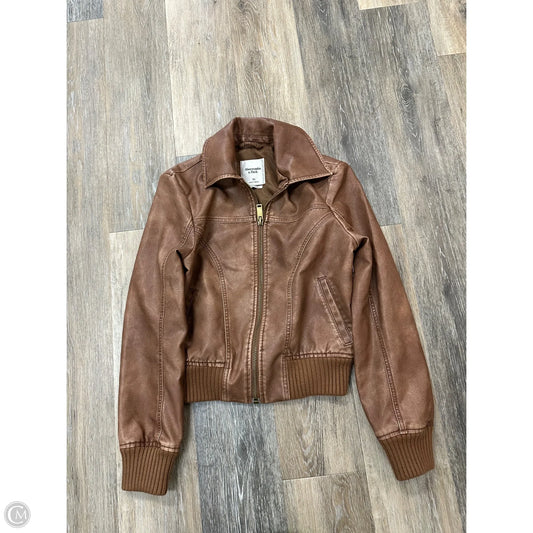 Jacket Moto By Abercrombie And Fitch In Brown, Size: Xs