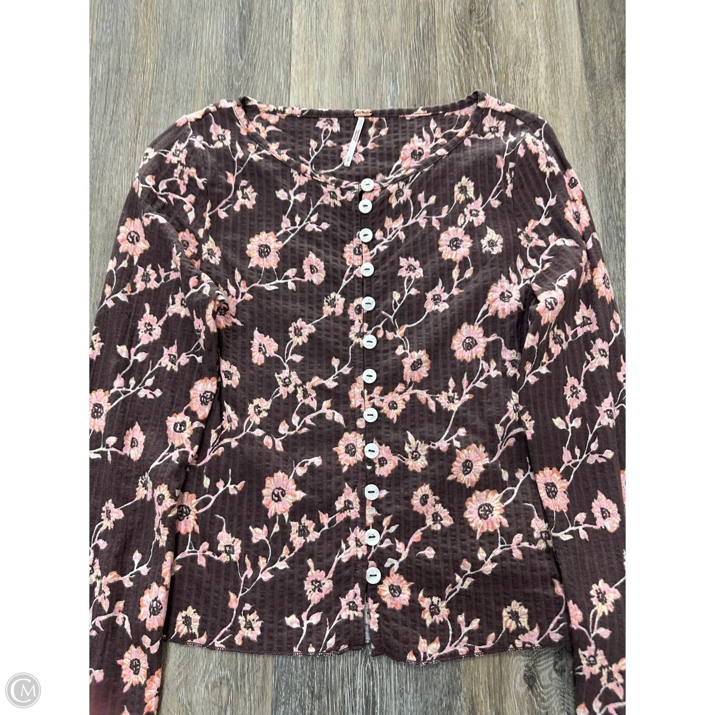 Top Long Sleeve By Free People In Floral Print, Size: S