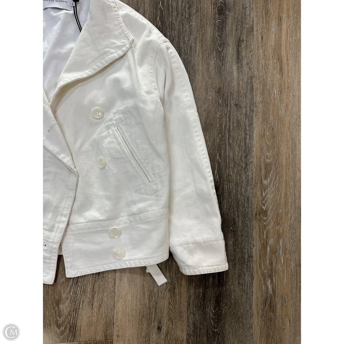 Jacket Designer By Rebecca Minkoff In Cream Denim, Size: Xs