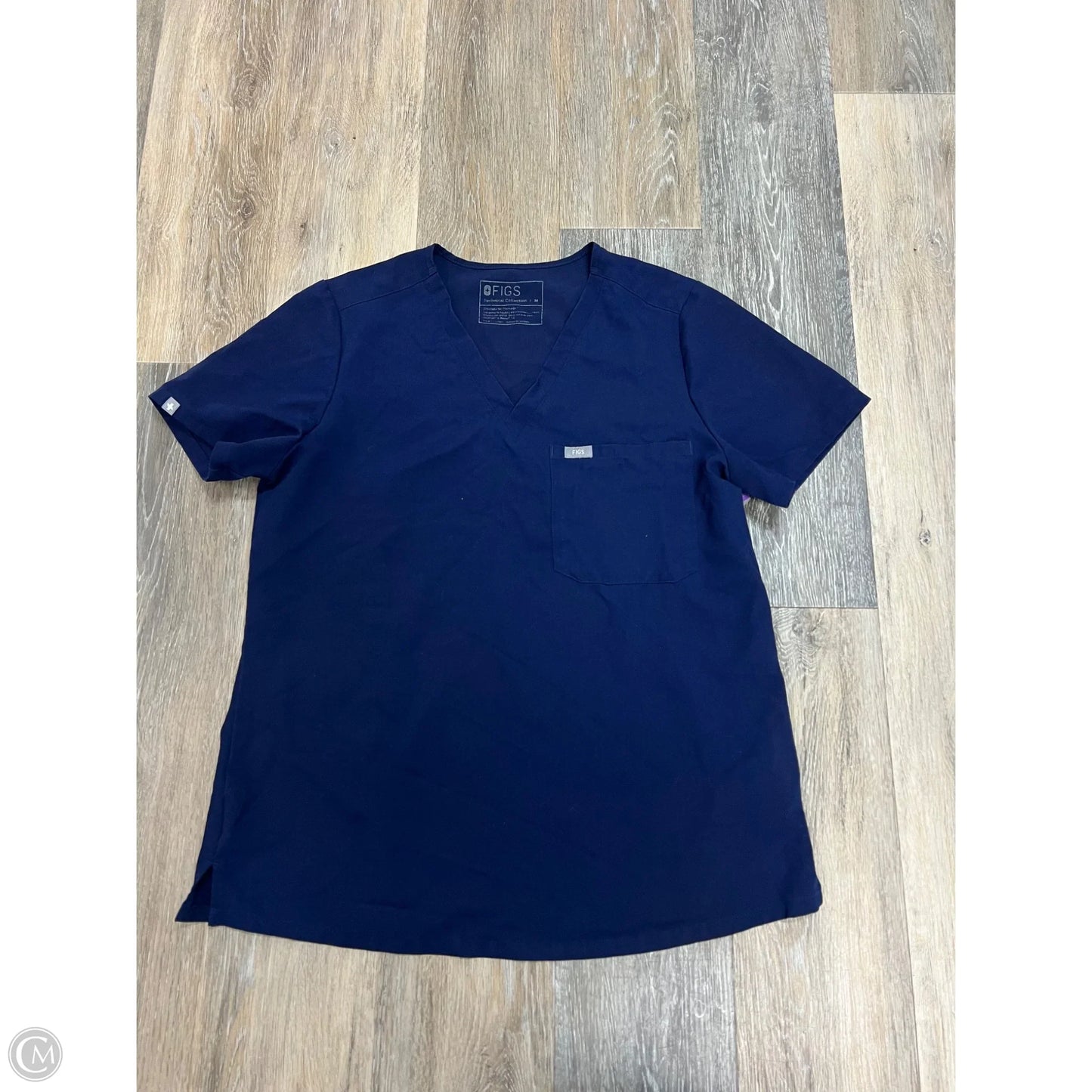 Scrub Top Short Sleeve By Figs In Blue, Size: M