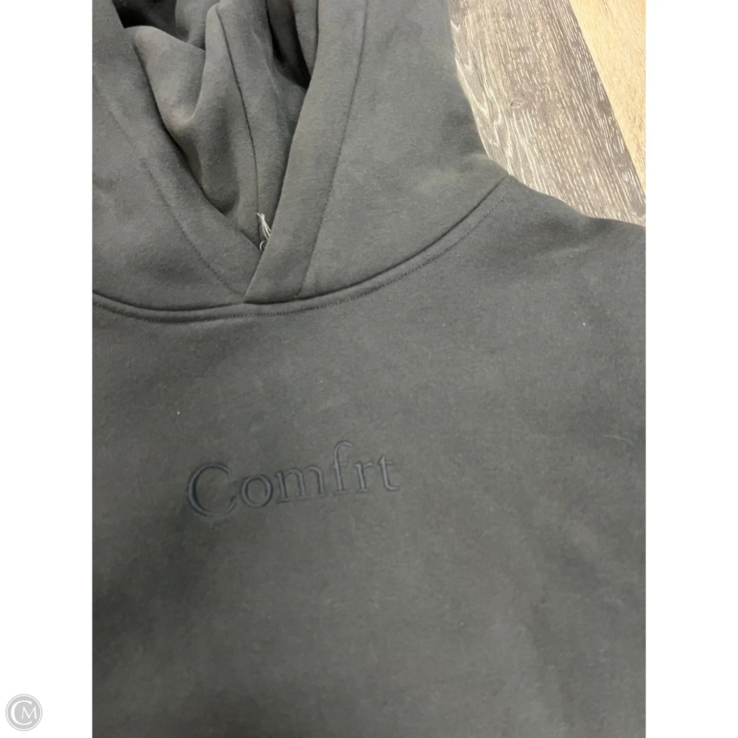 Athletic Sweatshirt Hoodie By Comfrt In Grey, Size: M