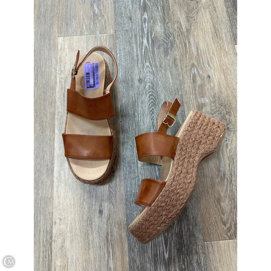 Sandals Heels Block By Dr Scholls In Brown, Size: 9