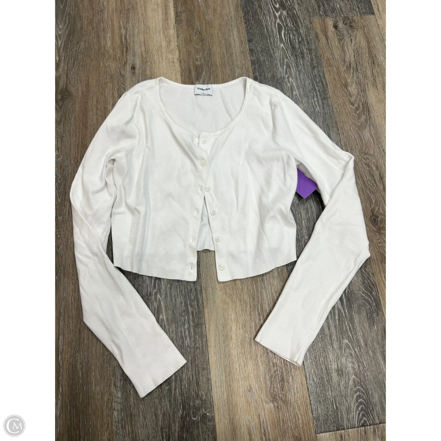 Sweater Cardigan By Sunday Best In White, Size: M