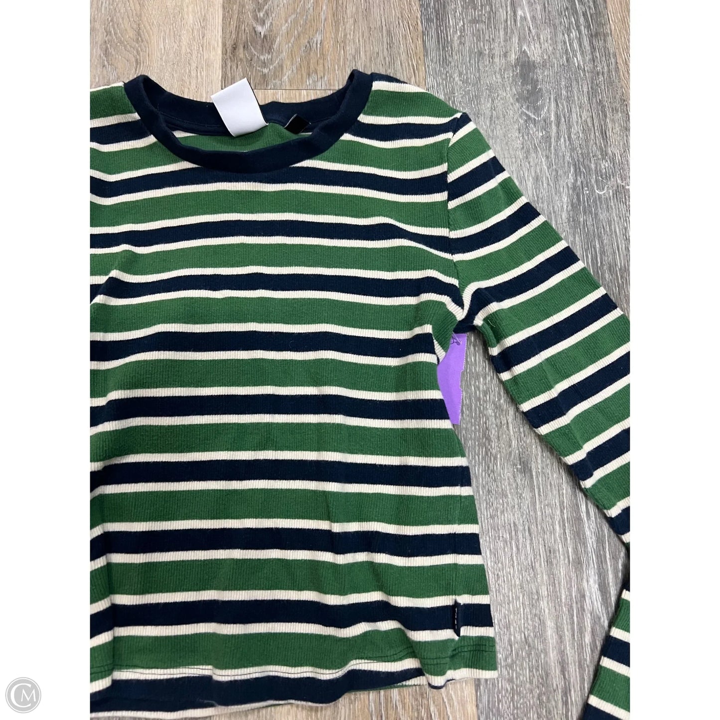 Top Long Sleeve By Tna In Striped Pattern, Size: S