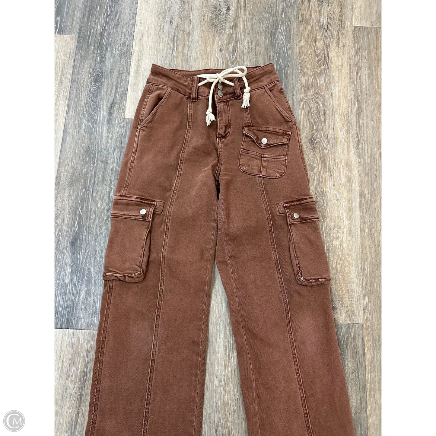 Jeans Straight By Risen In Brown Denim, Size: 2