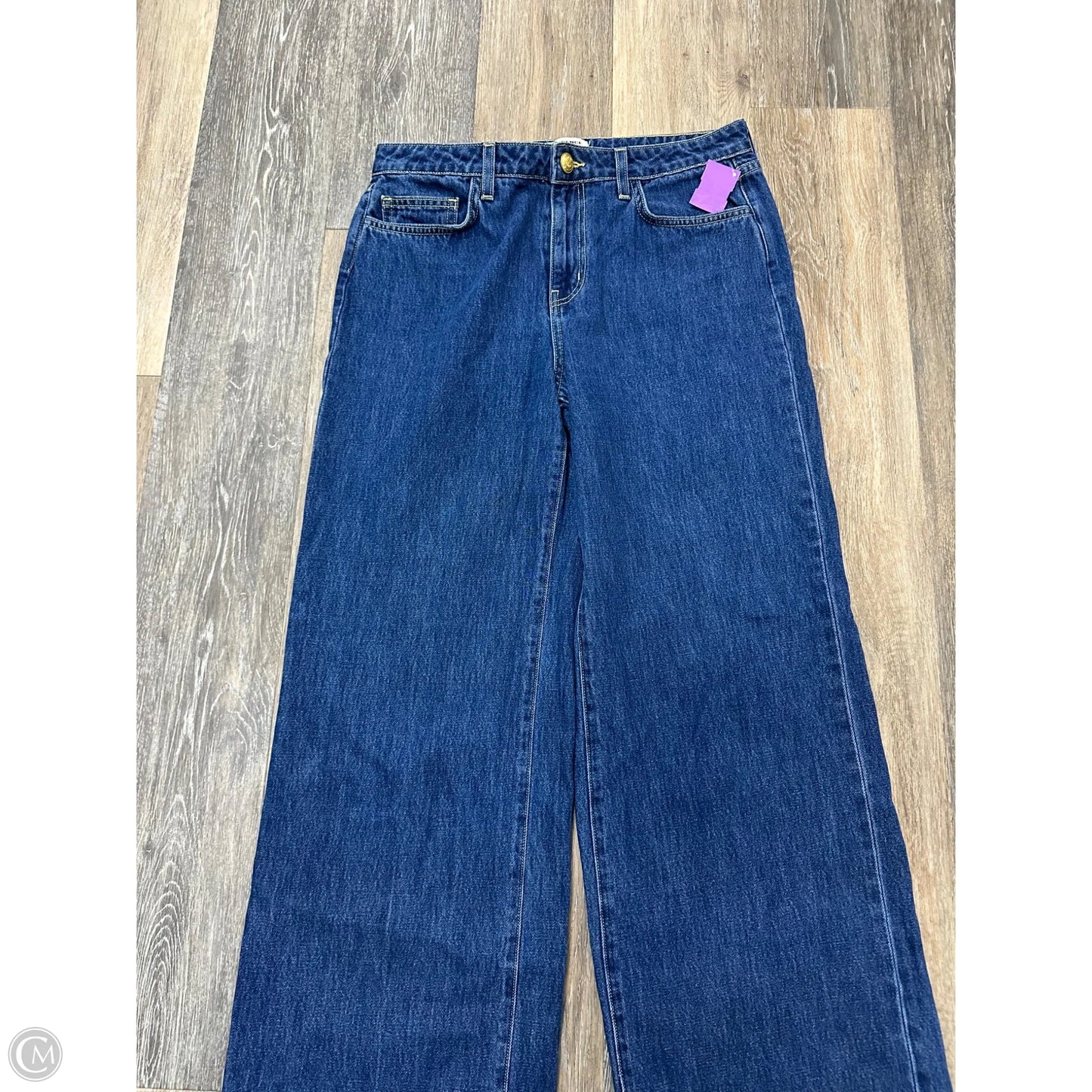 Jeans Wide Leg By L Agence In Blue Denim, Size: 6