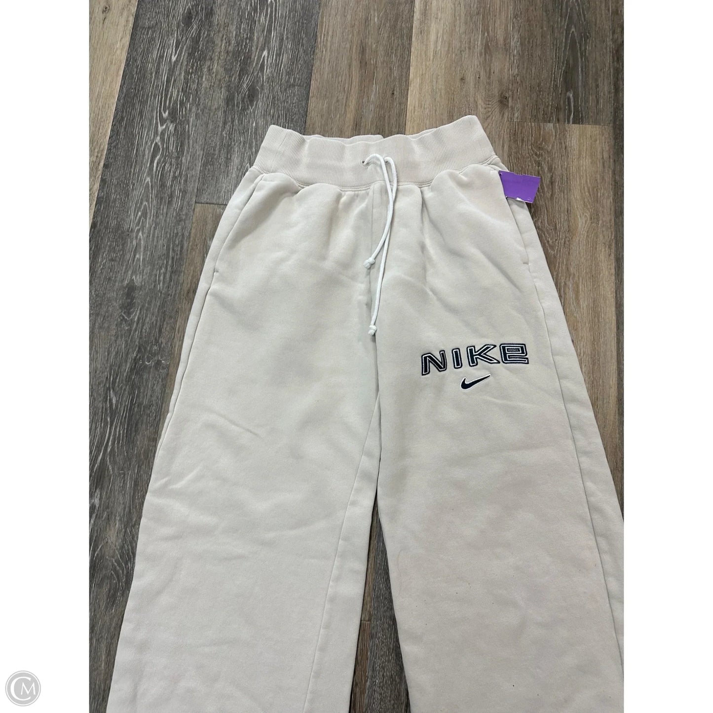 Athletic Pants By Nike Apparel In Cream, Size: S